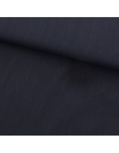 Solid Sashiko Cotton Fabric Olympus - Navy Blue