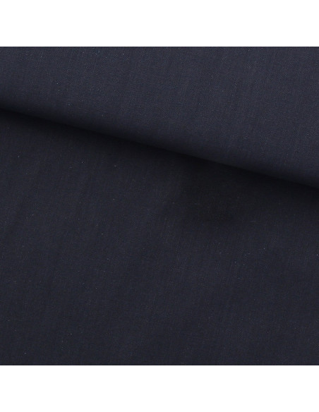 Solid Sashiko Cotton Fabric Olympus - Navy Blue