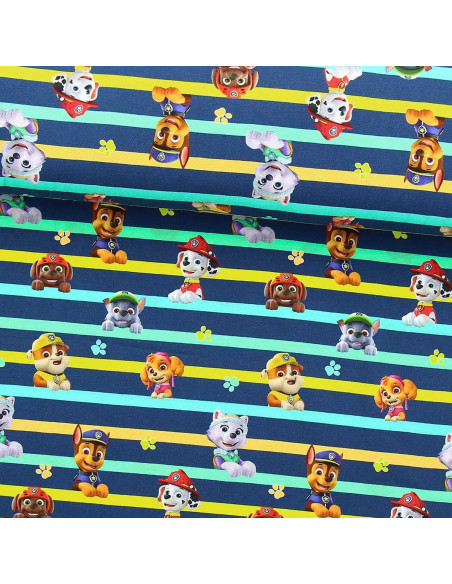 Paw Patrol Jersey Fabric - Characters and Colorful Lines