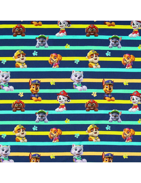 Paw Patrol Jersey Fabric - Characters and Colorful Lines