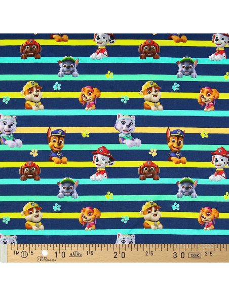 Paw Patrol Jersey Fabric - Characters and Colorful Lines