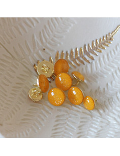 Gold glitter ankle boot button - Sun yellow