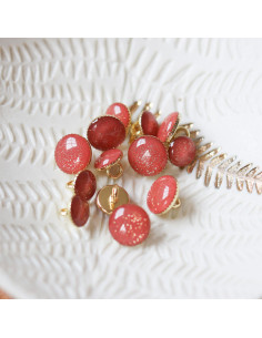 Gold glitter ankle boot button - Terracotta