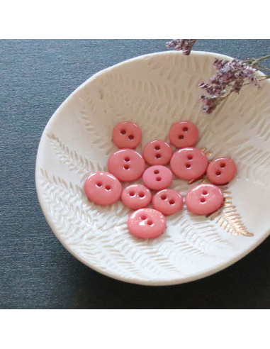 Glitter button with 2 holes - Coral