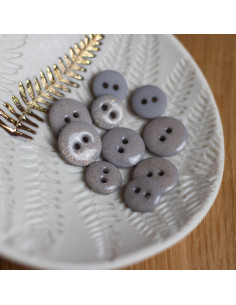 Glitter button 2 holes - Gray