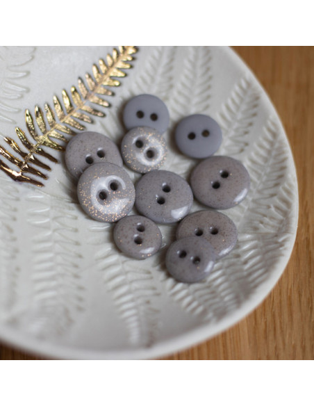 Glitter button 2 holes - Gray