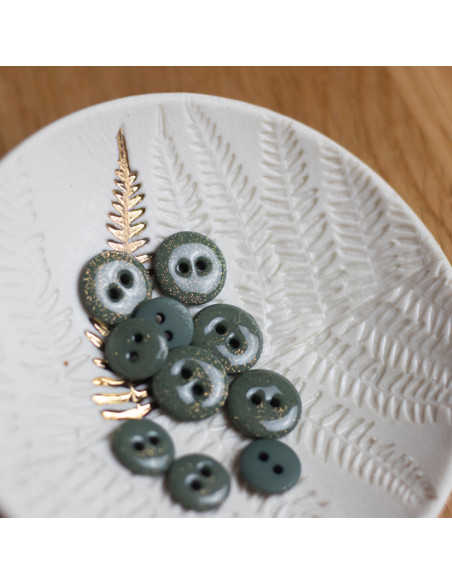 Glitter button 2 holes - Verbena