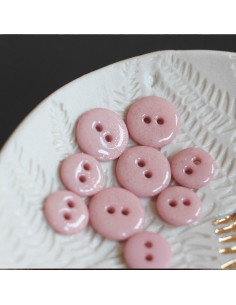 Glitter button 2 holes - Pale pink