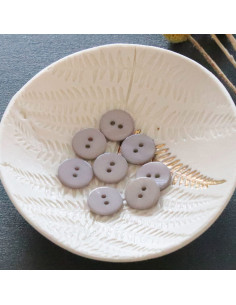 Flat mother-of-pearl button with 2 holes - Pearl gray