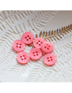 4-hole daisy button - Coral