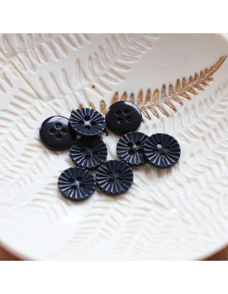 4-hole daisy button - Black