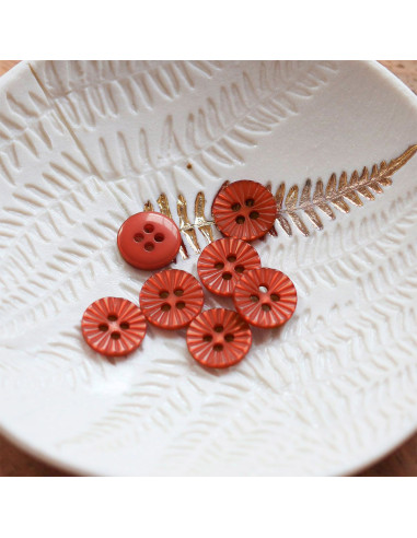 4-hole daisy button - Terracotta