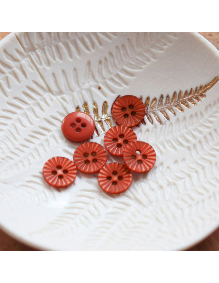 4-hole daisy button - Terracotta