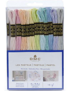 Pack of 12 skeins of DMC embroidery floss - Pastels