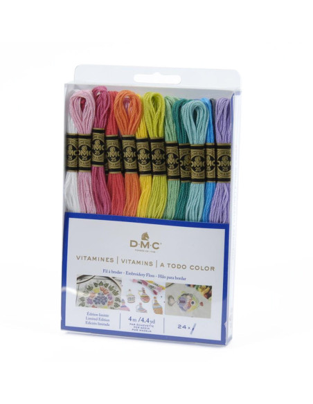 Pack of 24 skeins of DMC embroidery floss - The Vitamin Collection