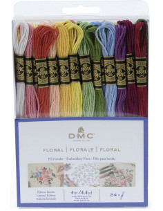 Pack of 24 DMC Floral Embroidery Floss Skeins