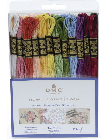 Pack of 24 DMC Floral Embroidery Floss Skeins