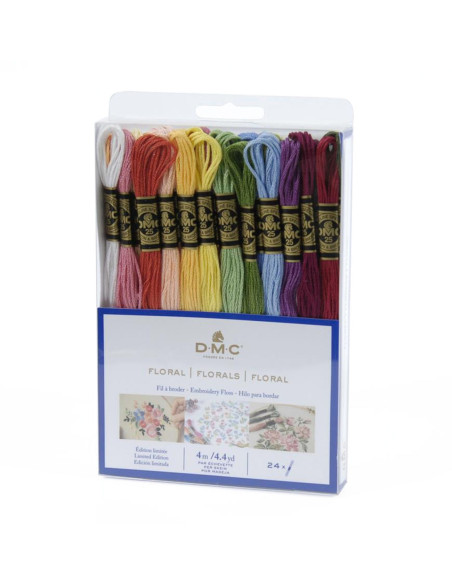 Pack of 24 DMC Floral Embroidery Floss Skeins