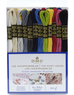 Pack of 24 DMC embroidery floss skeins - The Essentials