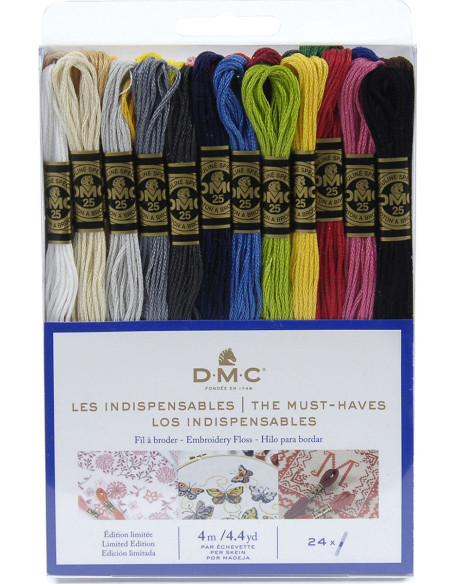 Pack of 24 DMC embroidery floss skeins - The Essentials