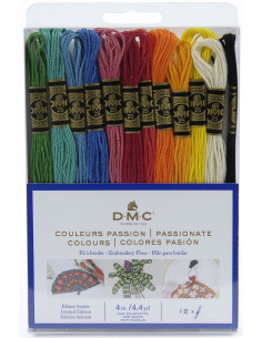 Pack of 12 skeins of DMC embroidery floss - Passion colors