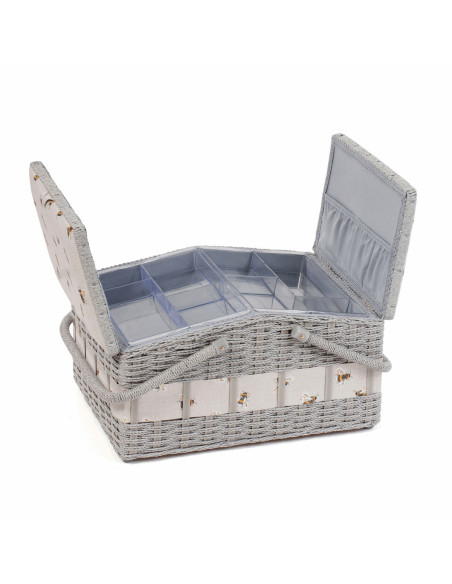 Sewing box and wicker basket - Bee