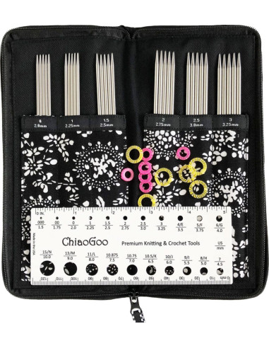 ChiaoGoo metal double-pointed needle kit