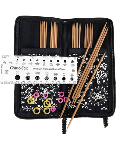Chiaogoo bamboo double-pointed needle set