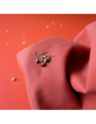 Chestnut cotton gabardine fabric - Atelier Brunette