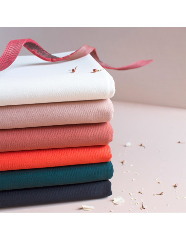Chestnut cotton gabardine fabric - Atelier Brunette