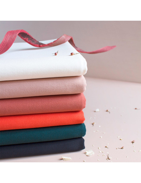 Chestnut cotton gabardine fabric - Atelier Brunette