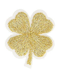 Iron-on patch clover lurex - Gold