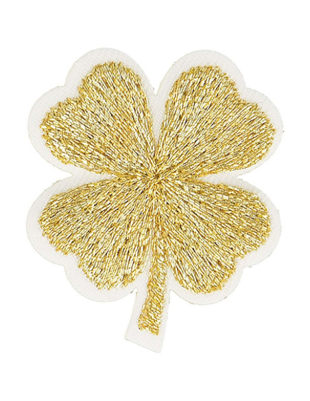 Iron-on patch clover lurex - Gold