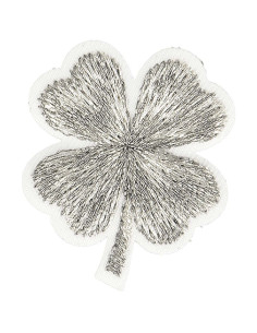 Iron-on patch clover lurex - Silver