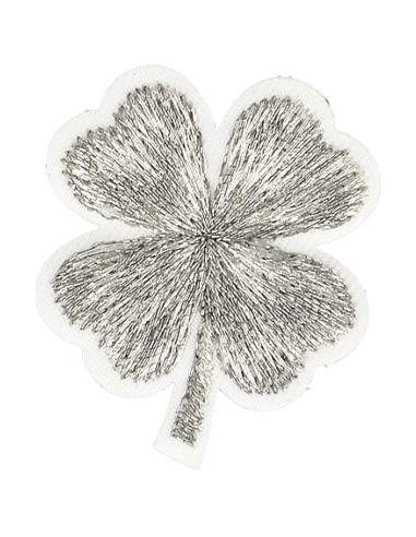Iron-on patch clover lurex - Silver