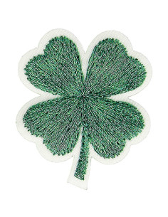 Lurex clover iron-on patch - Green