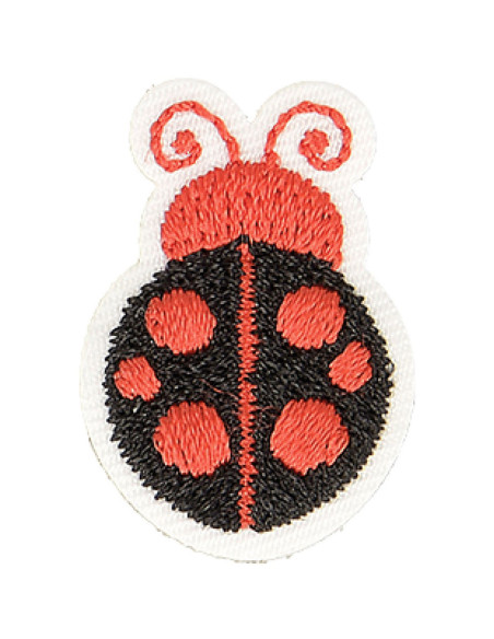 Iron-on patch ladybug - Black with red dots