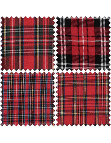 Set of 4 Fat Quarter Coupons - Tartan