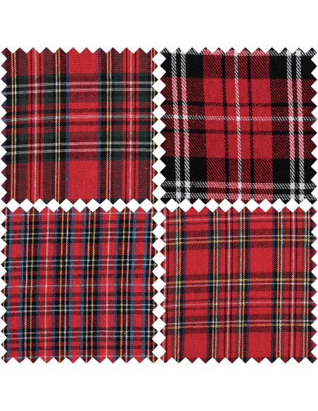 Set of 4 Fat Quarter Coupons - Tartan