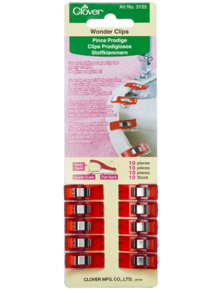 Set of 10 Prodige Clover Clips - Red