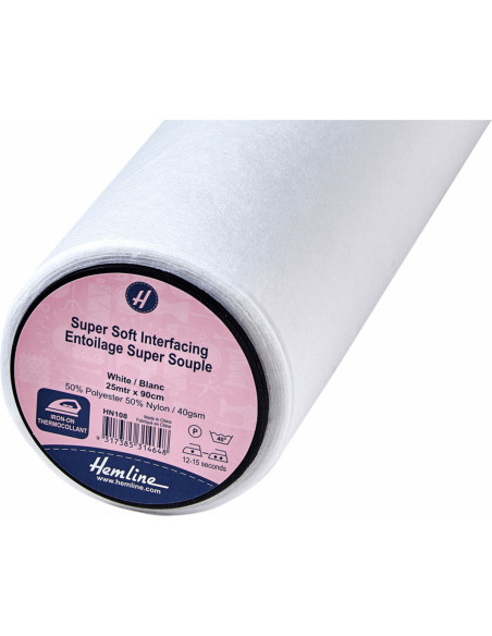 Fine white non-woven fusible interfacing