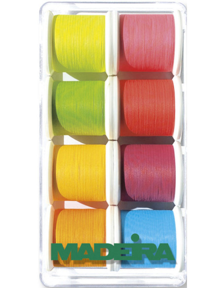 Mini box of Frosted Matt Madeira embroidery threads
