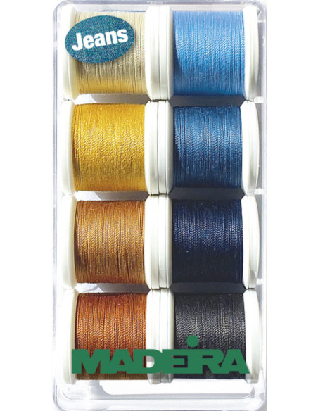 Box of 8 spools of Special Jeans Aerofil 35 Madeira thread