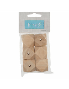 Handcrafted geometric wooden beads for macramé - 30 mm 2