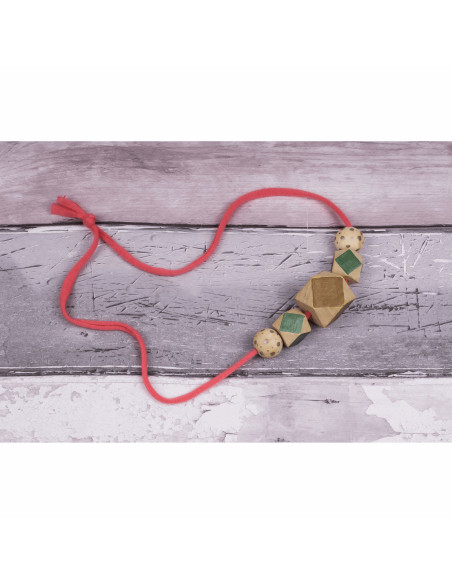 Handcrafted geometric wooden beads for macramé - 30 mm