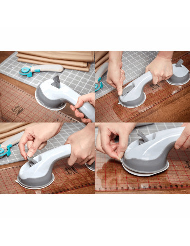 Double suction cup for ruler
