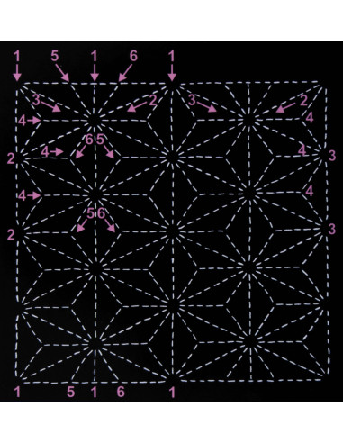 Sashiko template - Asa No Ha