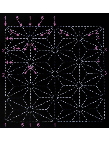Sashiko template - Asa No Ha