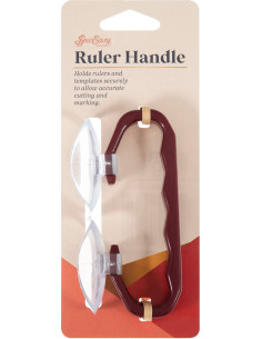 Handle with suction cups for ruler