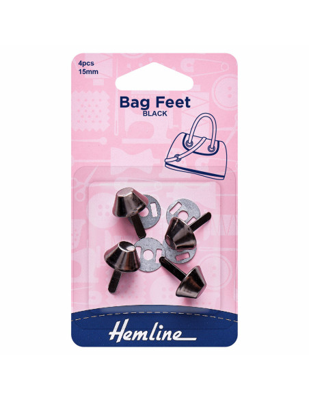 Set of 4 feet for bags 15 mm - Black nickel